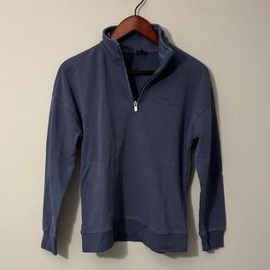 Elegant Blue Zip-Up Sweater for Women